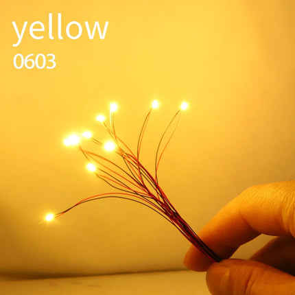 20PCS Wired Chip Led SMD 3V Led Lamp For Models Train Pre-soldered Micro Litz