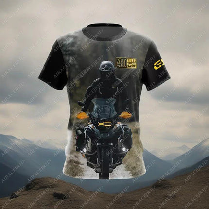 For BMW GS ADVENTURE 40 Years Motorrad Motorcycle T-Shirt Men's Motorsport Racing Team Quick Dry Jerseys Black
