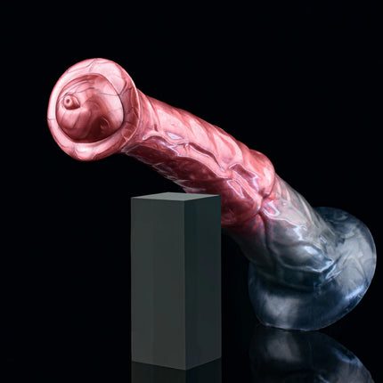 FAAK Colorful Silicone Ribbed Fantasy Horse Knot Dildo with Suction Cup Anal Sex Toys Soft Girthy Huge Fake Penis for Women