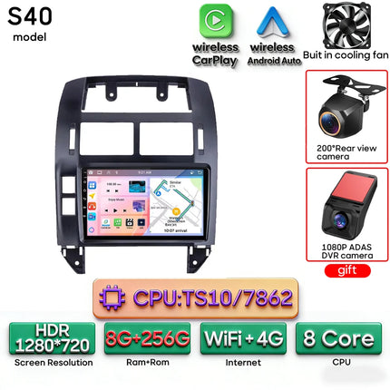 Android Car Radio Multimedia Car Radio Stereo Head Unit for Volkswagen Polo Mk4 2001 - 2011 with GPS Navigation Wireless CarPlay