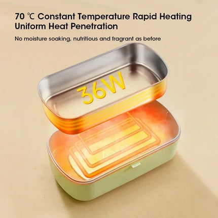 Portable Electric Lunch Box 900ML Food Warmer with Heat Preservation Self-Heating Steaming Cooking Pot for Office Worker