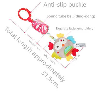 Baby Sensory Hanging Rattles Soft Learning Toy Plush Animals Stroller Infant Car Bed Crib with Teether for Babies Toddlers