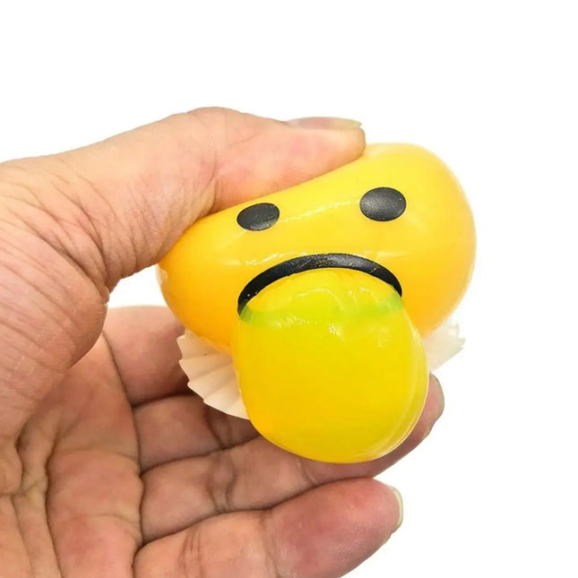 Puking Egg Yolk Stress Ball With Yellow Goop Relieve Stress Toy Funny Squeeze Tricky Anti-Stress Disgusting Egg Toy Kids Gift