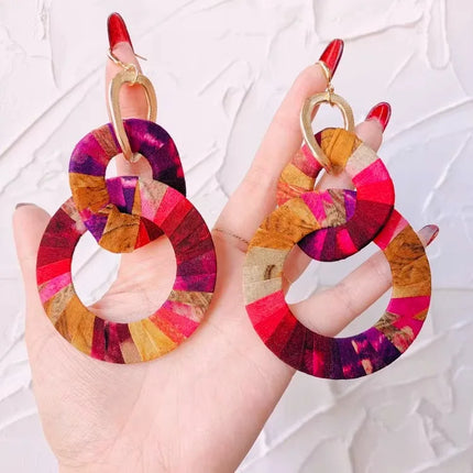 Original Design Handmade Custom Silk Earrings Exaggerated Large Hoops Fashionable Minimalist Women's Large Loop Earrings