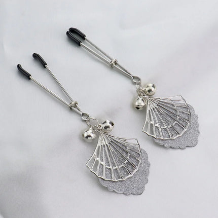 1 Pair Feather Metal Bells Nipple Clamps SM Nipple Ring Flirting Teasing Sex toys Bondage Kit Slave Bdsm Girl Exotic Accessories