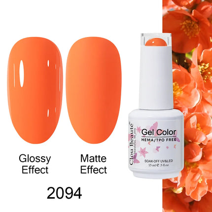 Clou Beaute 15ml HEMA TPO FREE Color Gel Nail Polish Nude Pink Red Green Collection Nail Gel Polish Glitter Soak Off UV LED Gel
