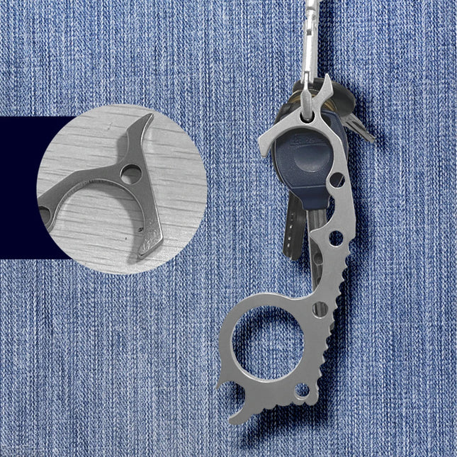 Stainless Steel Seahorse Shaped Multitool Keychain Mini Multifunctional Screwdriver Bottle Opener Slotted Keychain Pocket Repair