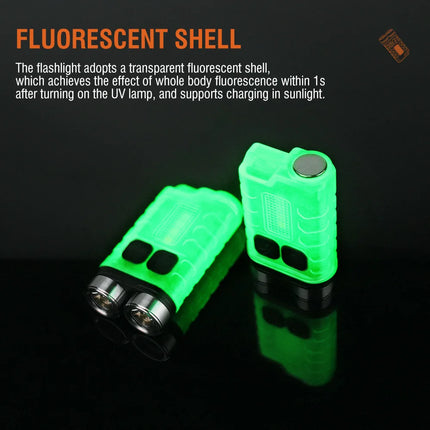 V3 EDC Flashlight Mini Keychain 900LM Super Bright Multifunctional LED Torch USB Rechargeable Waterproof Camping Lantern