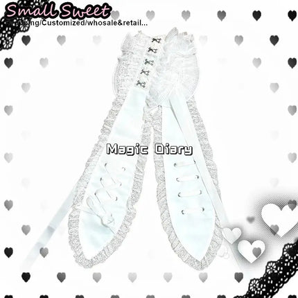Women Subcultural Y2K Girl Long Eared Rabbit Doll Lace Up Headband Gothic Lolita Hair Clip Lace Ruffle Bunny Band