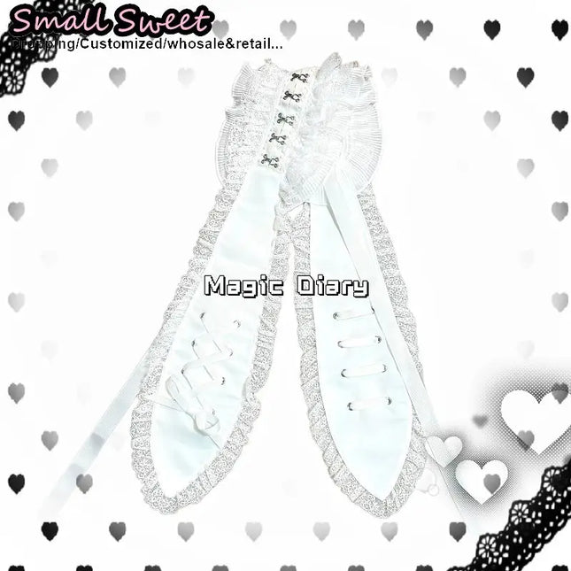 Women Subcultural Y2K Girl Long Eared Rabbit Doll Lace Up Headband Gothic Lolita Hair Clip Lace Ruffle Bunny Band