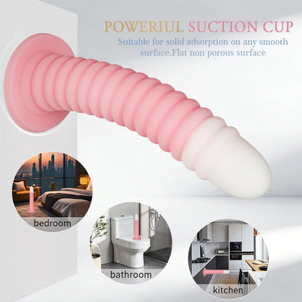 Extra Long Gradient Pink Anal Plug Massager With Threaded Suction Cup Rear Multi-size Unisex Anal Plug Adult Erotic Anal Sex Toy