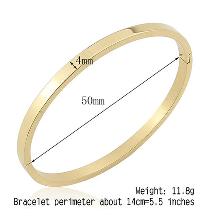 Hot Fashion Stainless Steel Jewelry Oval Bangle for Woman Child Charm Bracelet Party Love Wedding Brand Gift Wholesale