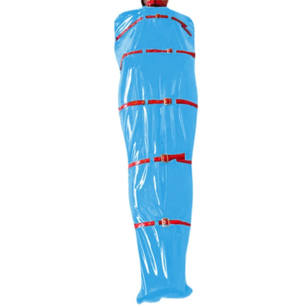 Shiny PVC Faux Leather Bondage Sack Wetlook Sleeveless Sleeping Bag Bodysuit Erotic Costumes Cosplay Jumpsuits Unisex Lingerie