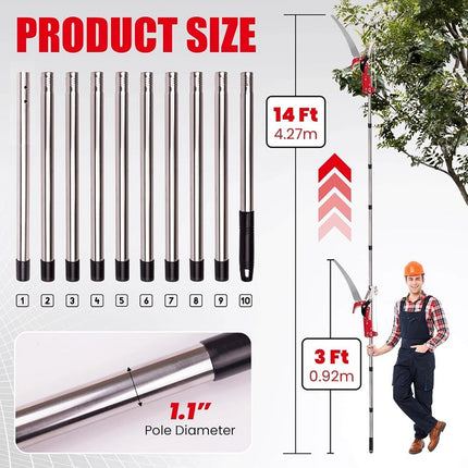 13ft Extendable Splicing Rod Trimming Tool with Handle Telescopic Pruning Shears for Fresh Branch Plant Flower
