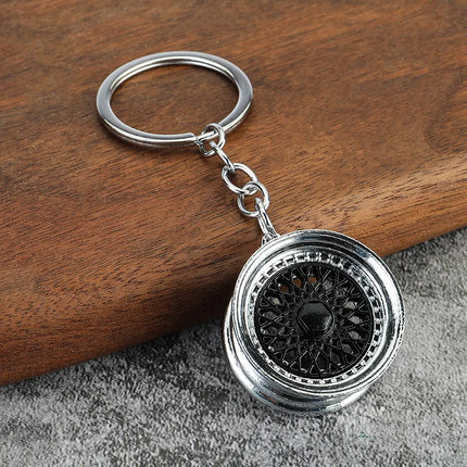 Creative Gear Head Keychain Speed Gearbox Keyring For Car Key Turbo Hub Brake Disc Pendant Shock Absorber Keys Holder Chain Ring
