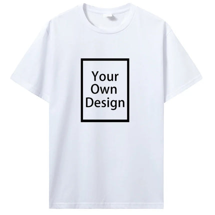 Custom Cotton Customized Print Short Sleeve T Shirt Summer Tops Tees DIY Your Like Photo Or Logo Cotton T-shirt Men Clothing