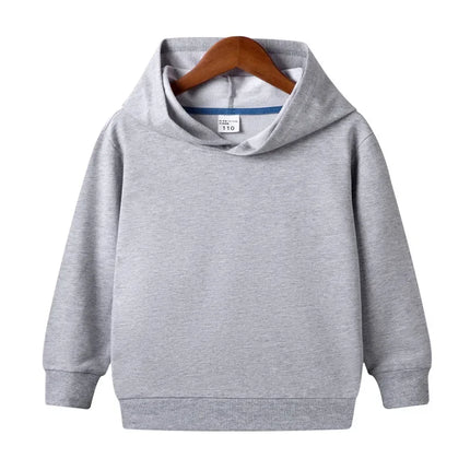 100% Cotton Boys Sweatshirts 2025 Spring Fall New Solid Color Girls Hooded Sweatshirt Children Blank Tops Name Custom Hoodies
