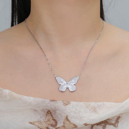 Lucktune Gold Color Butterfly Pendant Necklace Women's Stainless Steel Necklace Fashion Animal Jewelry Party Gifts Wholesale