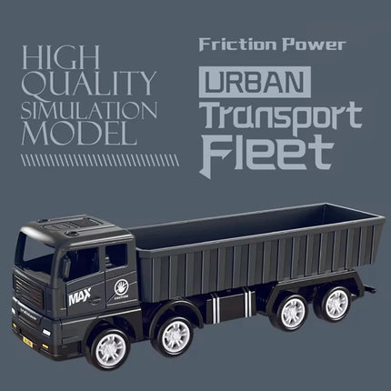 1pcs/Simulation Transporter Container Truck Freight Vehicle Children Kids Pull Back Car Model Educational Toys for Boy Game Gift