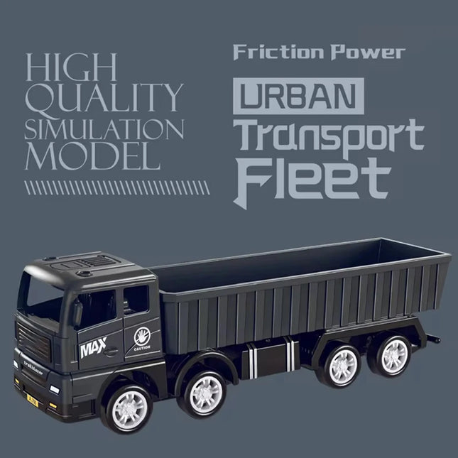 1pcs/Simulation Transporter Container Truck Freight Vehicle Children Kids Pull Back Car Model Educational Toys for Boy Game Gift