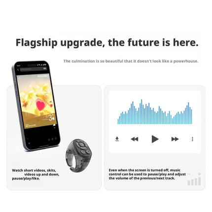 Transparent Scrolling Ring Remote for TikTok YouTube Instagram Video Scroller Page Turner Clicker Bluetooth Camera Shutter