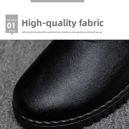 Thickened Warm Cotton Shoes for Middle-Aged And Elderly Women Winter Mom Shoes Fleece-Lined Anti-Slip Flat Bottom Soft Bottom...