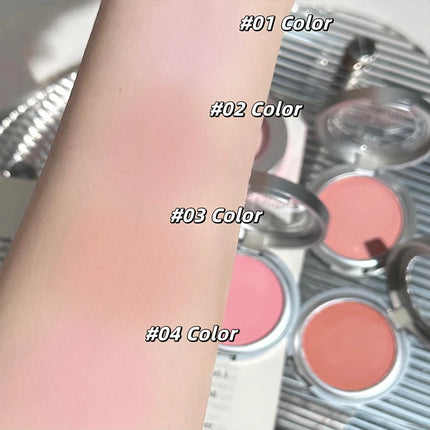 Single Matte Blusher Palette Blush Cream Contour Makeup Face Blusher Natural Cheek Tint Brighten Waterproof Peach Blush Cosmetic