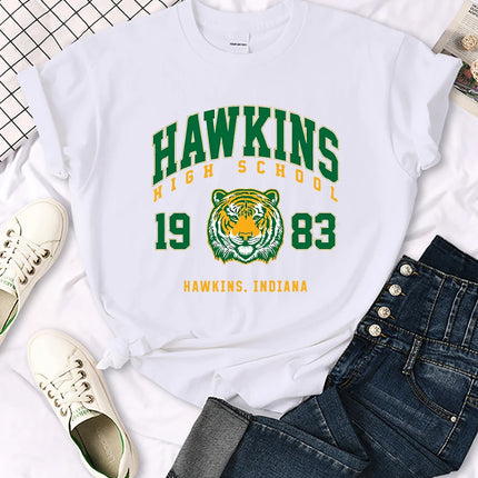 Hawkins High School 1983 Printed Women T-Shirt New Harajuku Tee Shirts Street Fashion Streetwear Casual Crewneck Clothing