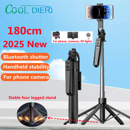 COOL DIER 2026 New 180cm Tripod for Smartphone Camera,Tripods Stand with Bluetooth shutter Wireless Selfie Stick brackets holder