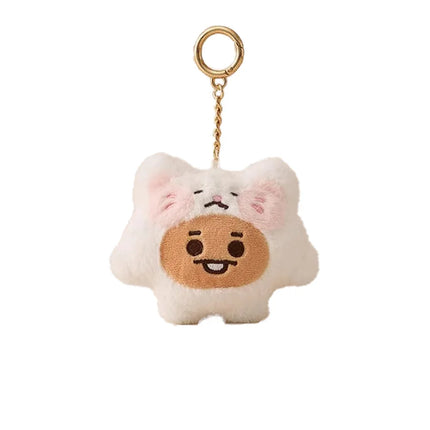 BT21 Anime Kawaii BABY Zoo Series Plush Doll Keychain Cute Cartoon Doll School Bag Pendant Decoration Birthday Gift Line Friends