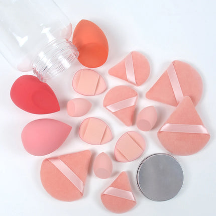 Spring 15 Cans,3 Loose Powder Puffs & 3 Mini Loose Powder Puffs & 3 Mini Makeup Eggs & 3 Mini Air Cushion Puffs, Foundation Mix
