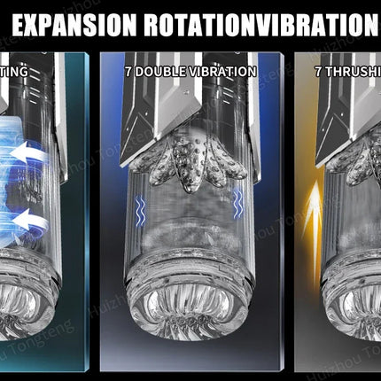 Automatic Male Masturbator Penis Pump Sucking Vibrating Thrusting Rotating 100% Waterproof Blowjob Adult Sex Toy Stroker For Men