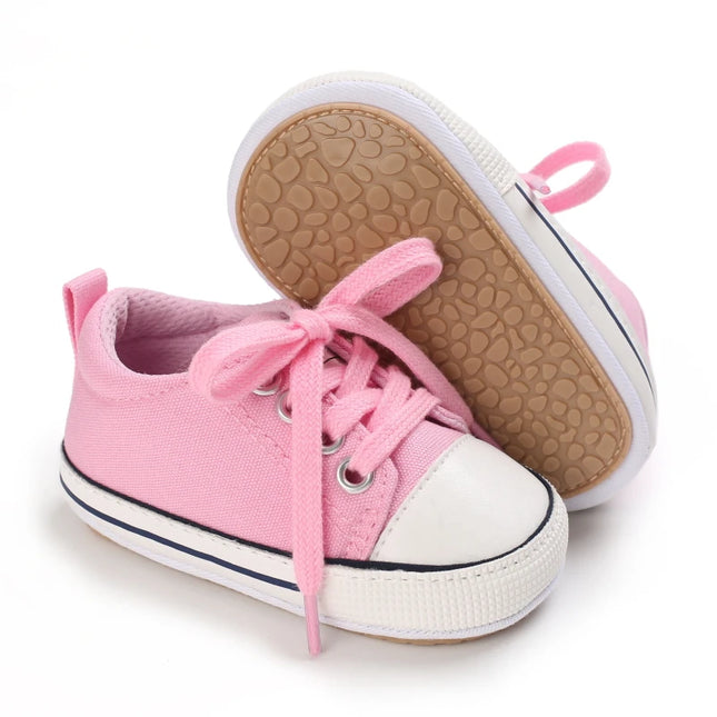 0-18months Unisex Baby Sneakers Anti-Slip Soft Flat cute Sole Prewalker Shoes for Baby boys girls