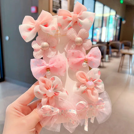 6/10/12pcs Children's Bow 10 Piece Hair Clip Cute Baby Headwear Princess Hair Clip Headwear Kids Gift