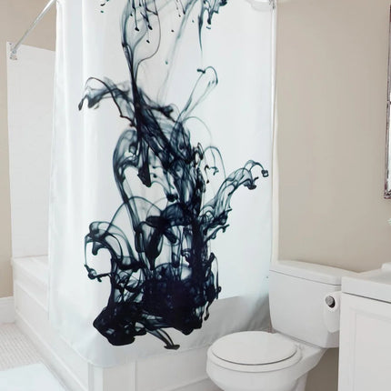 Black Ink Blush Shower Curtain Luxury White Bathtub Decor for Modern Bathroom