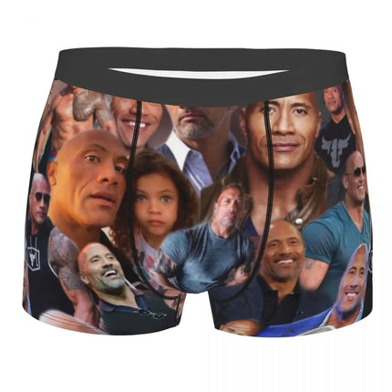 Custom Male Cool The Rock Dwayne Meme Underwear American Actor Johnson Boxer Briefs Stretch Shorts Panties Underpants