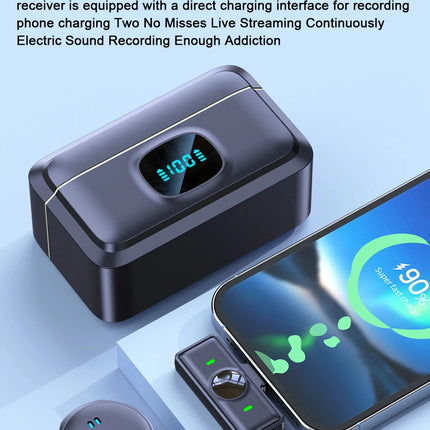 Wireless Lavalier Microphone 2.4G Wireless Microphone Magnetic Suction Microphone Dual Noise Reduction Mic For Video Recording