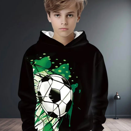 Kids Clothes Boys Hoodies Long Sleeve 3D Football Print Children Spring Fall Clothes Casual Outdoor Active Boys Clothing Tops
