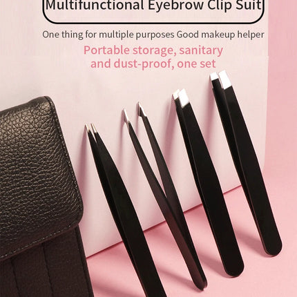 4Pcs/Set Professional Eyebrow Tweezers Eyebrow Hair Removal Clip Makeup Sets Eyelash Extension Eyelash Tweezers Beauty