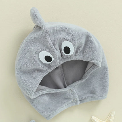 Pudcoco Baby Halloween Shark Rompers Infant Boys Girls Mouth Print Sleeveless Bodysuit with Hat Newborn Jumpsuits Costume
