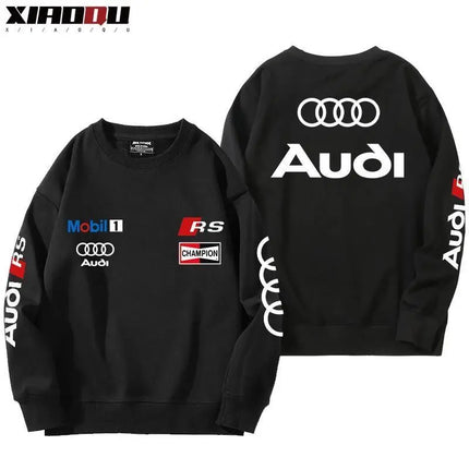 Audi RS Round Neck Hoodie for Men and Women 2025 New Autumn and Winter Loose and Versatile Casual Clothes