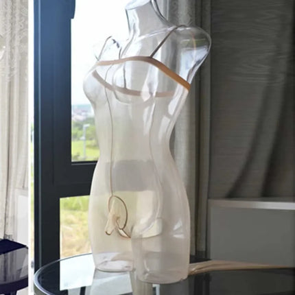 Sissy Men Halter Strap Rope Sleeveless Bodysuit Ultra Thin Full See Through Romper Open Crotch Sexy Erotic Underwear Lingerie