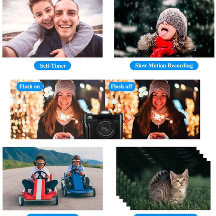 4K HD Professional Digital Camera Camcorder WIFI Webcam Wide Angle 16X Digital Zoom 48MP Photography 3 Inch Flip Screen Recorder