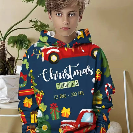 New Christmas Hoodies for Kids Sweatshirts New Year Fashion Sweatshirts Casual Streetwear Santa Claus Kids Clothes Children Top