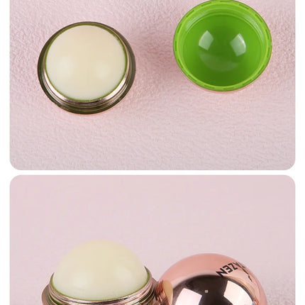 Vegan Organic Moisturizing Round Rose Golden Lip Balm Ball Natural Lip Balm Fade Lip Lines