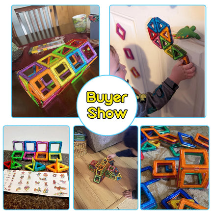 Magnetic Block Building Toy - Colorful 3D Puzzle Design,Improve Creativity & Fine Motor Skill, Perfect Halloween & Birthday Gift