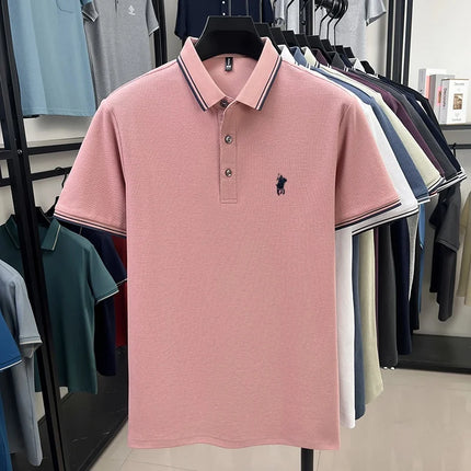 100% cotton summer new brand embroidered Paul high-quality POLO shirt high-end men's comfortable lightweight T-shirt short top
