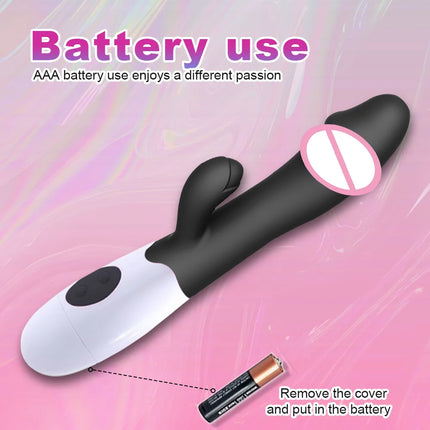 Rabbit Vibrator for Women Vagina G-Spot Nipple Clitoris Stimulator Thrusting Telescopic Rotating Dildo for Adult Sexy Toys