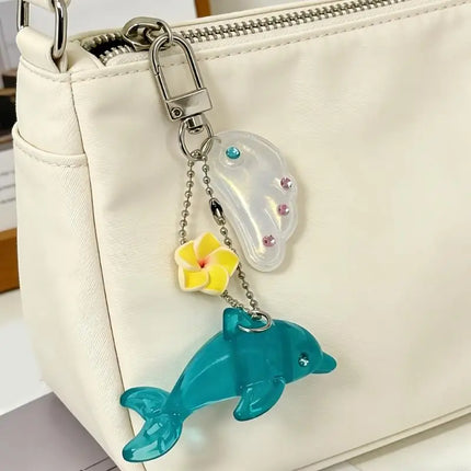 Y2K Dolphin Keychain Vintage Alloy Charm For Bag Purse Backpack XX9C