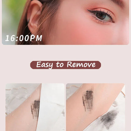 Silk Fiber Black Mascara Natural Curling Lengthens Ultra-Fine Eyelashes Women's Professional Waterproof Makeup Cosmetic Mascara